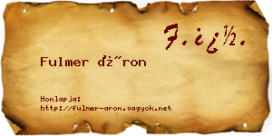 Fulmer Áron névjegykártya